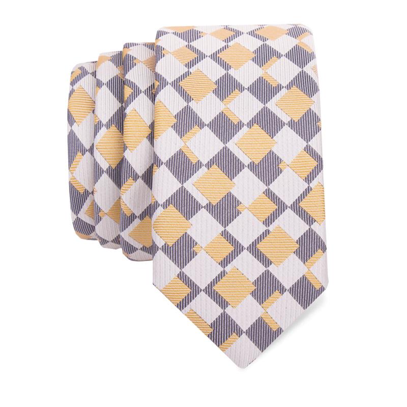 Cravat CROATA Thematic  Squares Beige  Silk 100%  