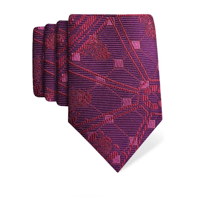 Cravat CROATA Thematic  Octagon Wine red  Silk 100%  