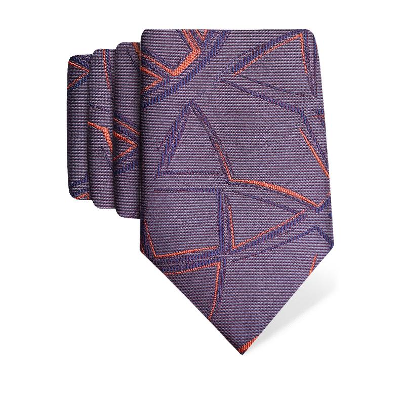 Cravat CROATA Thematic  Braiding Purple  Silk 100%  