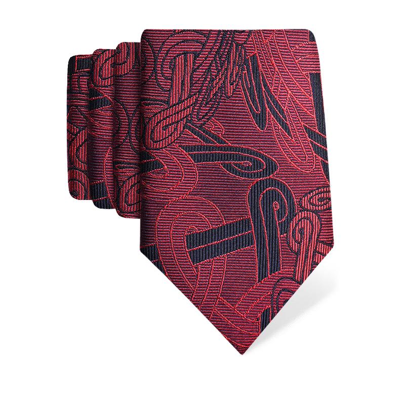 Cravat CROATA Thematic  Braiding Red  Silk 100%  