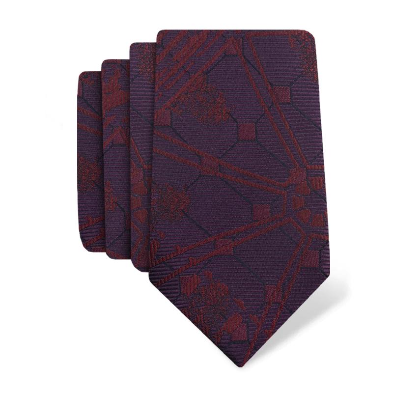 Cravat CROATA Thematic  Octagon Wine red  Silk 100%  