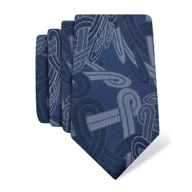 Cravat CROATA Thematic  Braiding Blue  Silk 100%  