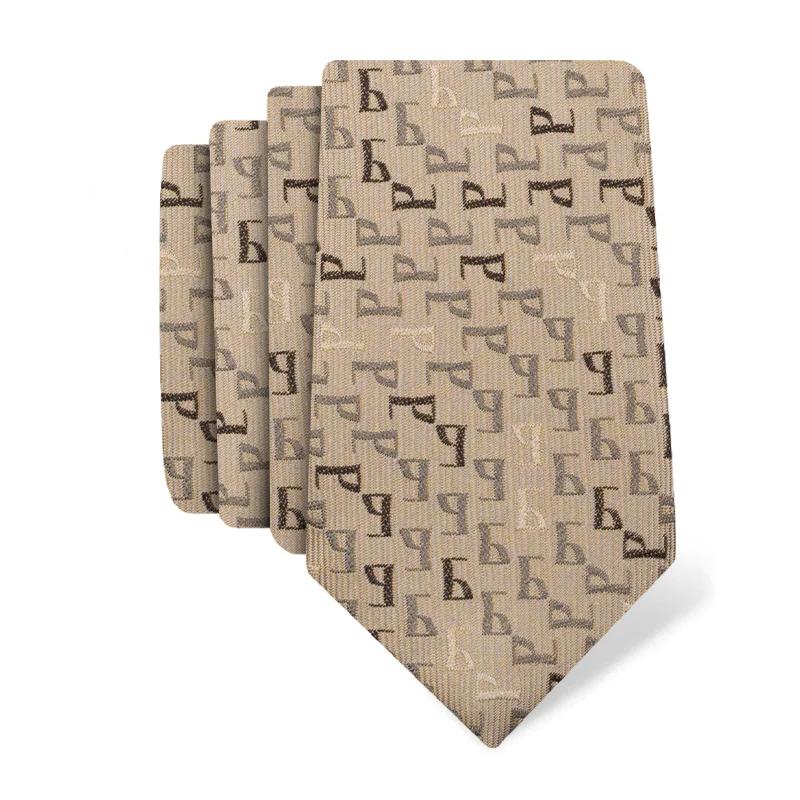 Cravat CROATA Thematic  Glagolitic alphabet Beige  Silk 100%  
