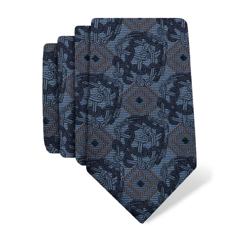 Cravat CROATA Thematic  Braiding Blue  Silk 100%  