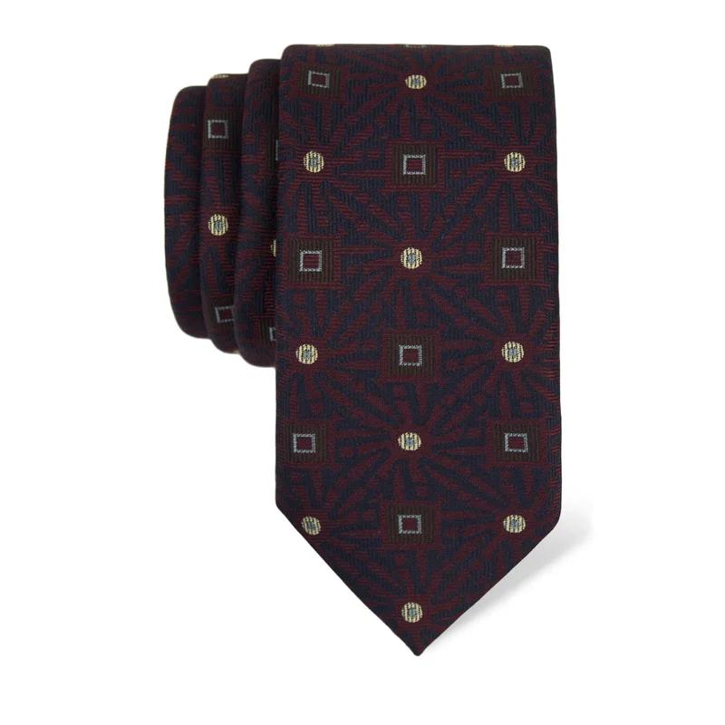 Cravat CROATA Thematic  Glagolitic alphabet Wine red  Silk 100%  