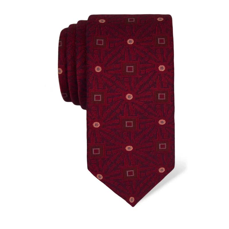 Cravat CROATA Thematic  Glagolitic alphabet Red  Silk 100%  