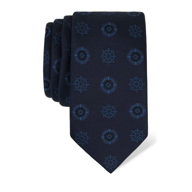 Cravat CROATA Thematic  Maritime motifs Dark blue  Silk 100%  