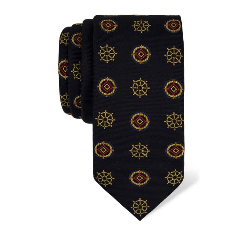 Cravat CROATA Thematic  Maritime motifs Dark blue  Silk 100%  