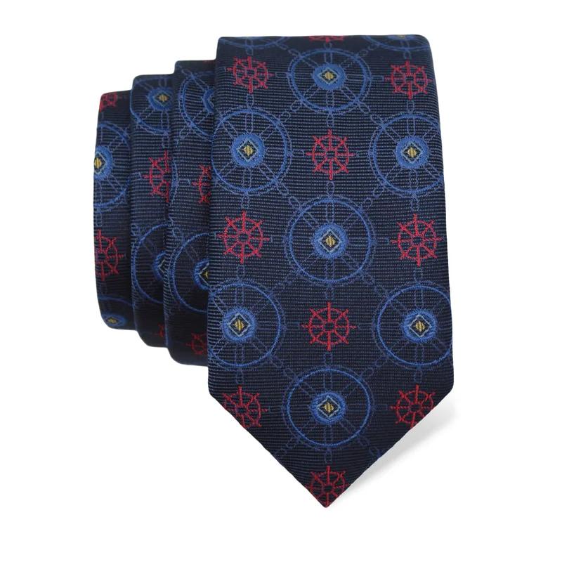 Cravat CROATA Thematic  Maritime motifs Blue  Silk 100%  