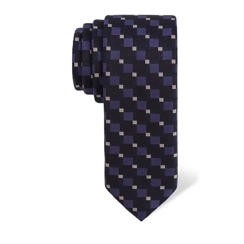 Cravat CROATA Thematic  Squares Dark blue  Silk 100%  