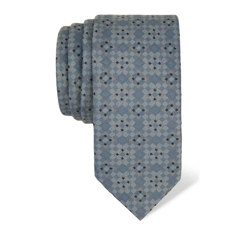Cravat CROATA Thematic  Squares Light blue  Silk 100%  