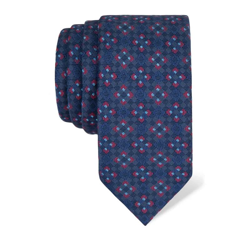 Cravat CROATA Thematic  Squares Blue  Silk 100%  