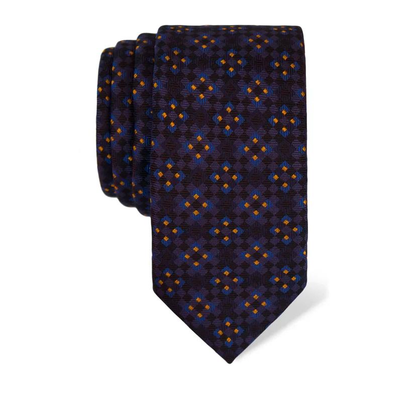 Cravat CROATA Thematic  Squares Dark blue  Silk 100%  