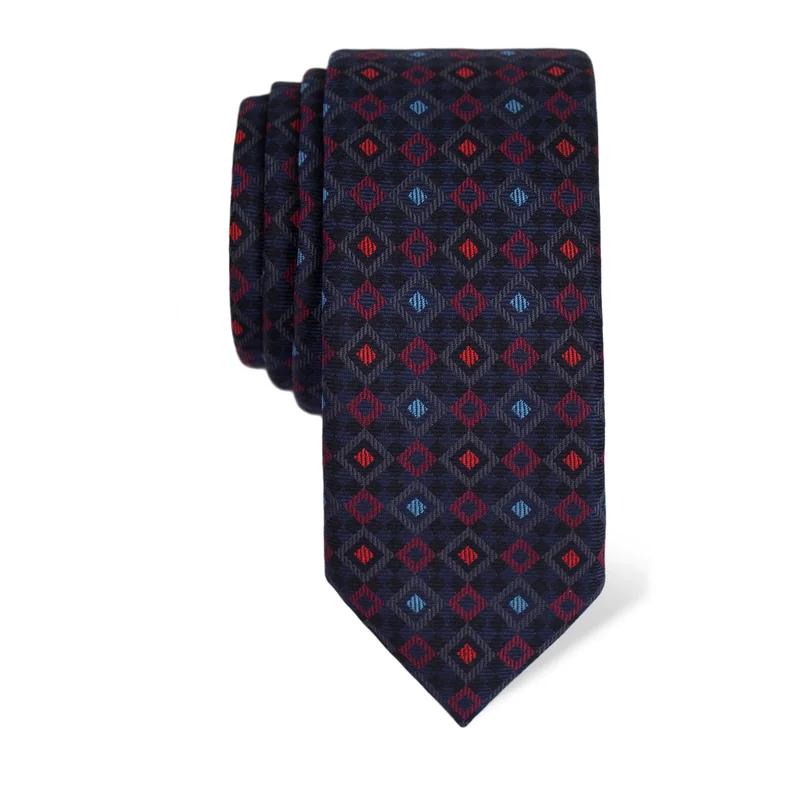 Cravat CROATA Thematic  Squares Dark blue  Silk 100%  
