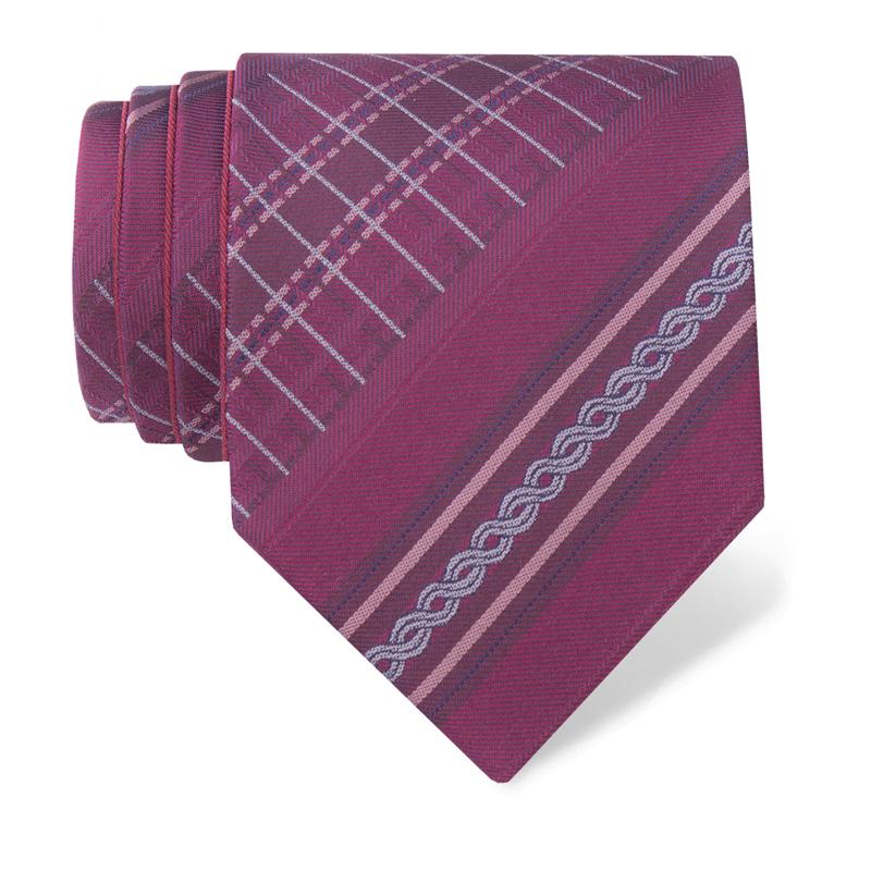Cravat CROATA Clasicum Thematic Double face Braiding Wine red  Silk 100%  