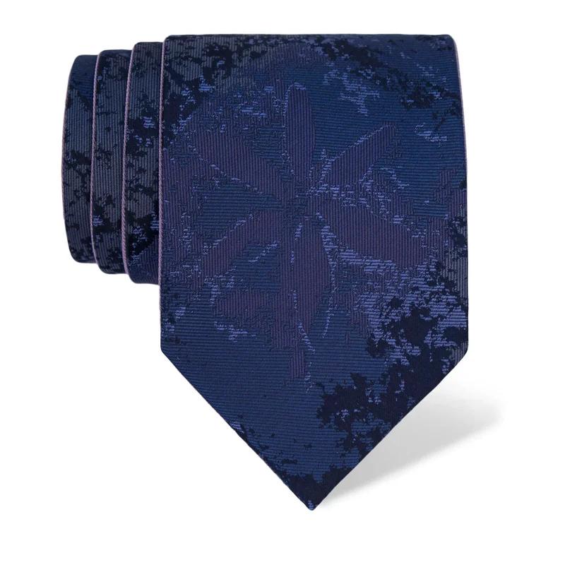Cravat CROATA Thematic Double face Water fountain Dark blue  Silk 100%  