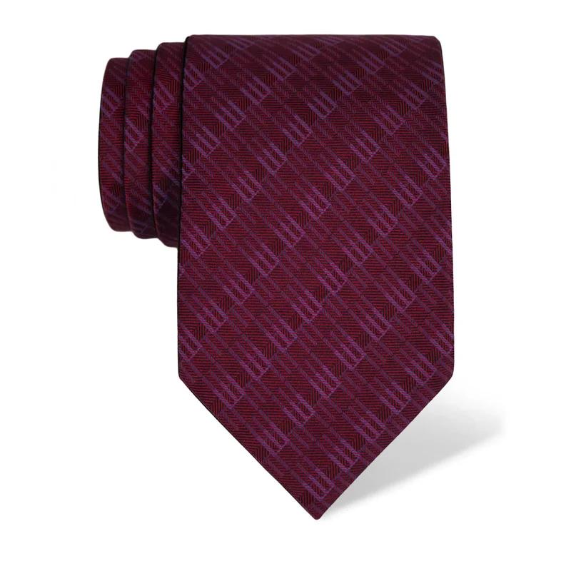 Cravat CROATA CROATA Thematic Double face Glagolitic alphabet Wine red  Silk 100%  