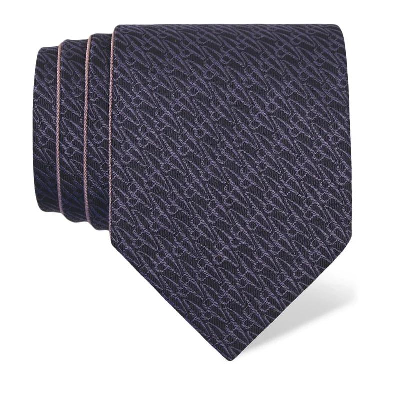 Cravat CROATA CROATA Thematic Double face Glagolitic alphabet Dark blue  Silk 100%  