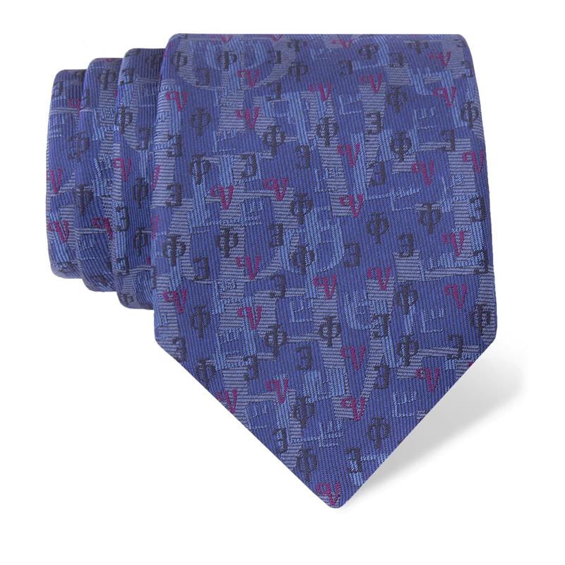 Cravat CROATA Thematic  Glagolitic alphabet Blue  Silk 100%  