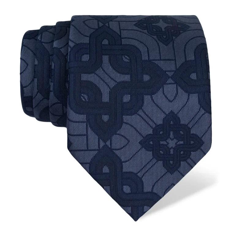 Cravat CROATA Thematic  Braiding Blue  Silk 100%  