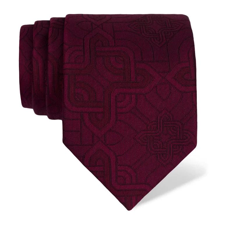Cravat CROATA Thematic  Braiding Wine red  Silk 100%  