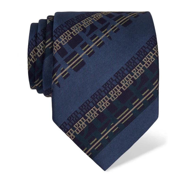 Cravat CROATA Teflon Thematic  Glagolitic alphabet Blue  Silk 100%  