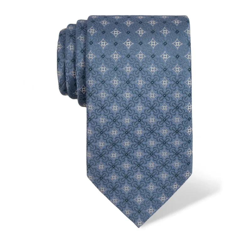 Cravat CROATA Thematic  Glagolitic alphabet Light blue  Silk 100%  
