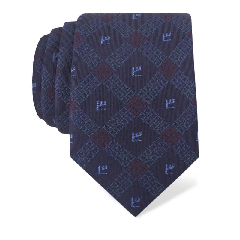 Cravat CROATA Thematic  Glagolitic alphabet Wine red  Silk 100%  