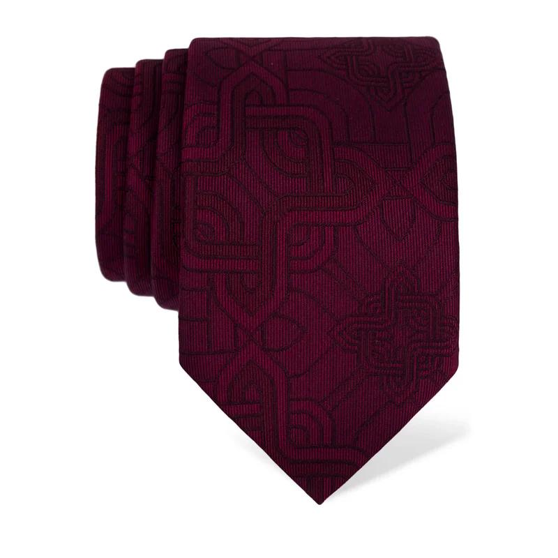 Cravat CROATA Thematic  Braiding Wine red  Silk 100%  