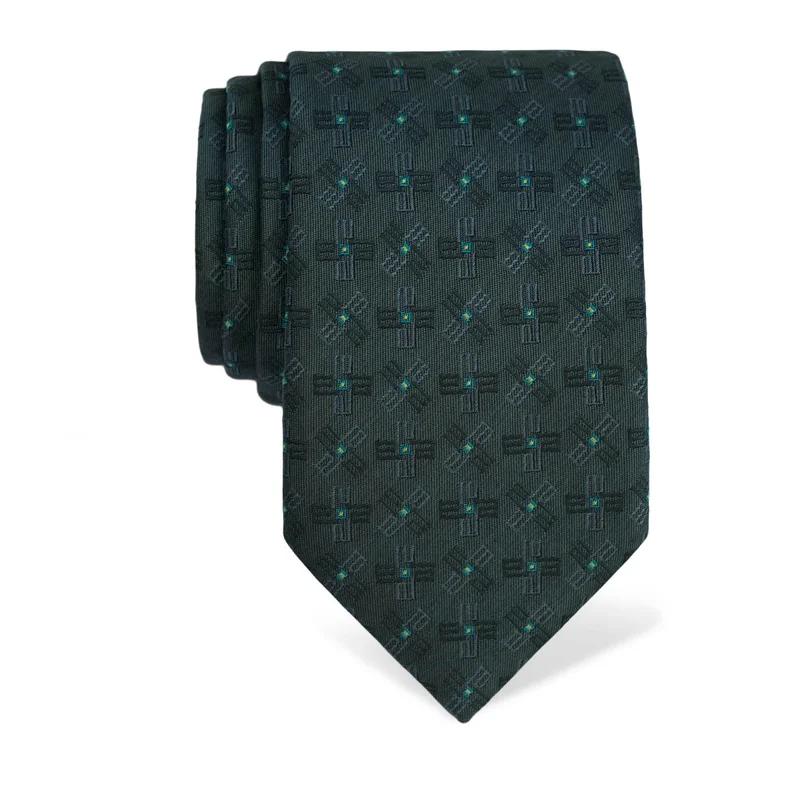 Cravat CROATA Thematic  Glagolitic alphabet Green  Silk 100%  