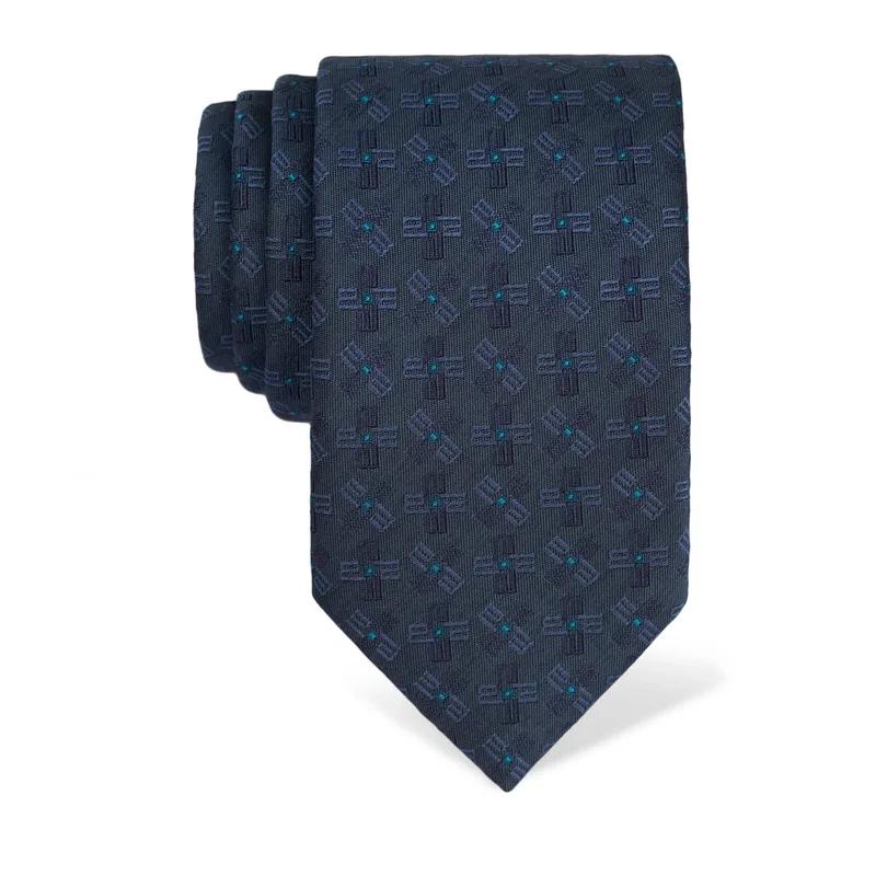 Cravat CROATA Thematic  Glagolitic alphabet Blue  Silk 100%  