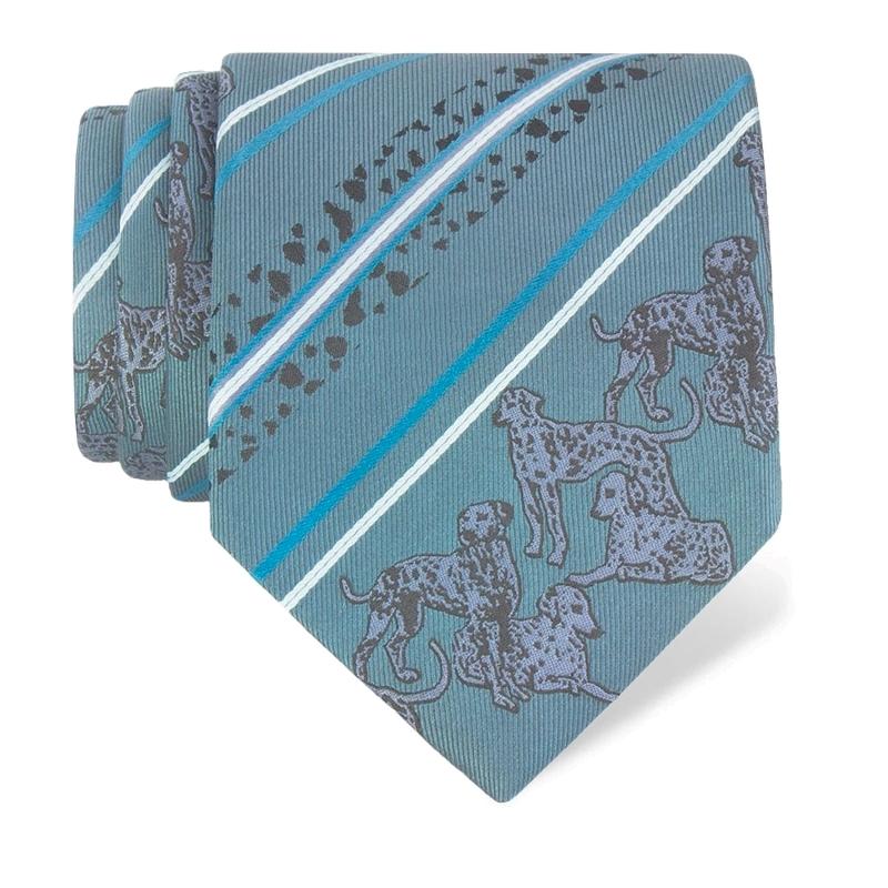 Cravat CROATA  Clasicum Thematic  Dalmatian dog Petroleum  Silk 100%  