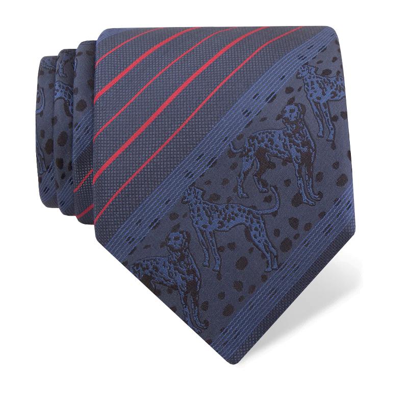 Cravat CROATA CROATA Thematic  Dalmatian dog Dark blue  Silk 100%  