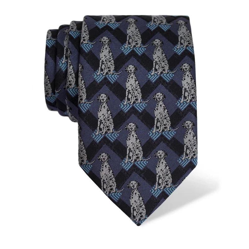 Cravat CROATA Thematic  Dalmatian dog Dark blue  Silk 100%  