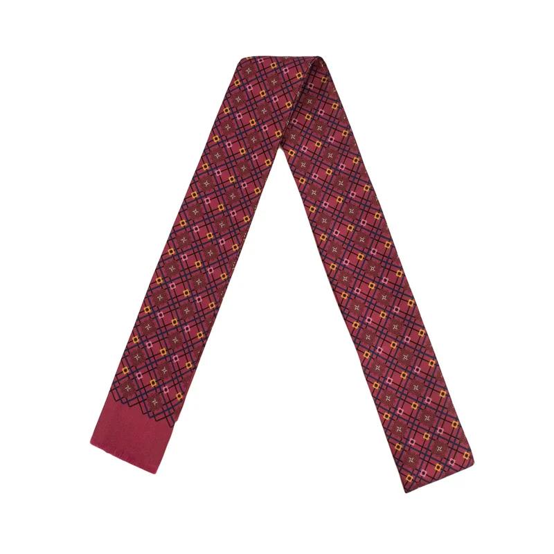 Shawl necktie CROATA Thematic Thematic Braiding Wine red  Silk 100%  