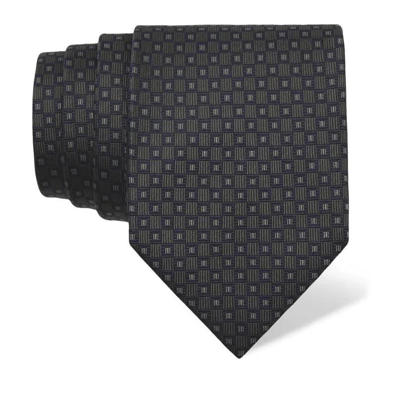 Cravat CROATA Dubrovnik Thematic  Squares Grey  Silk 100%  