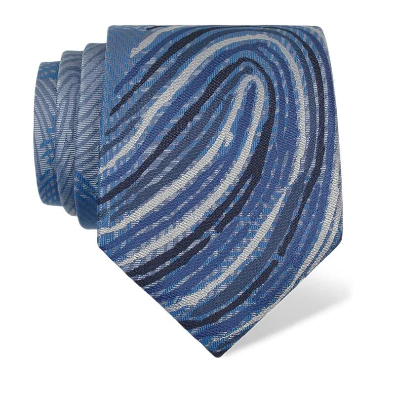 Cravat CROATA Dubrovnik Thematic  Fingerprints by Ivan Vučetić Light blue  Silk 100%  