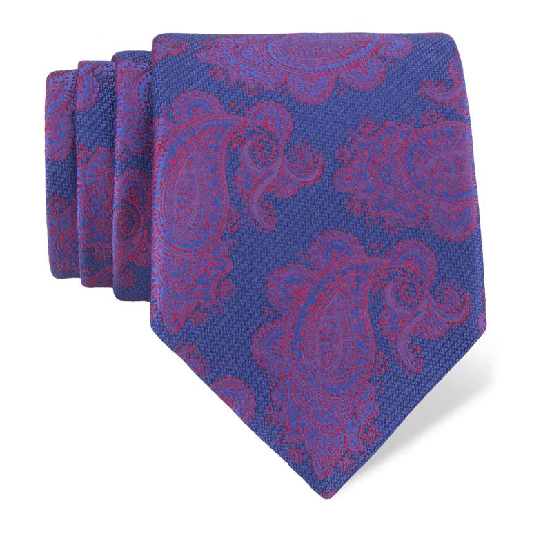 Cravat CROATA Clasicum Classic  Paisley Blue  Silk 100%  