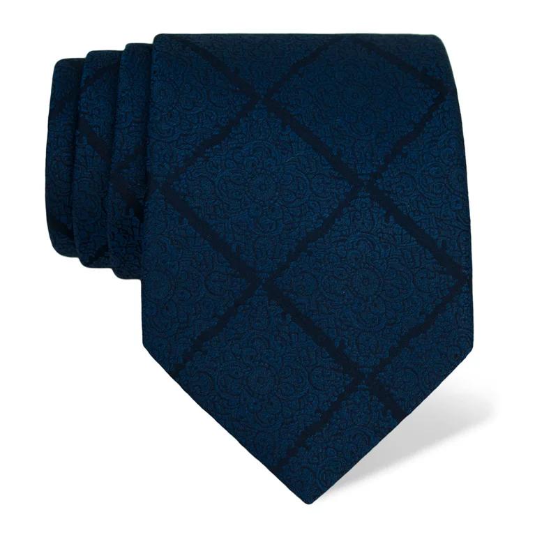 Cravat CROATA Classic  Flora and Fauna Blue  Silk 100%  