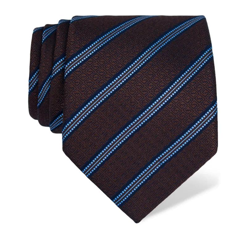 Cravat CROATA Classic  Regimental Brown  Silk 100%  