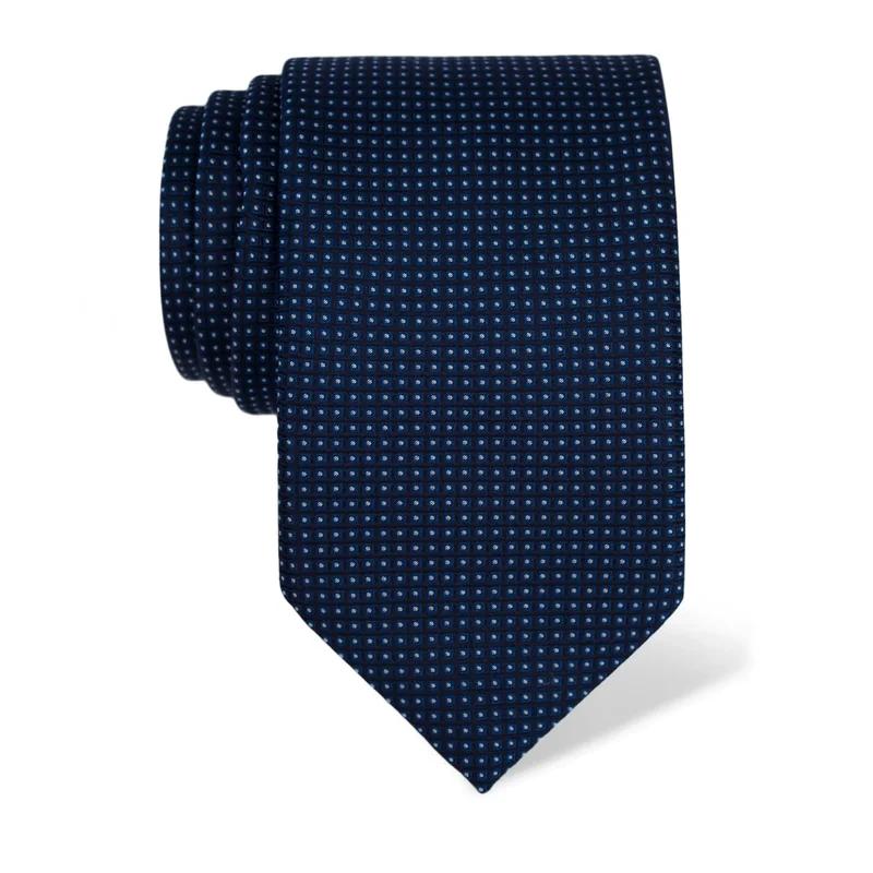 Cravat CROATA Classic  Small shapes Dark blue  Silk 100%  
