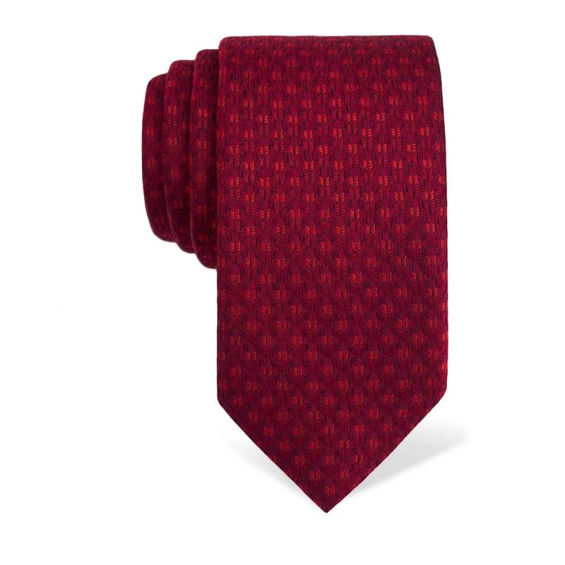 Cravat CROATA Classic  Small shapes Wine red  Silk 100%  