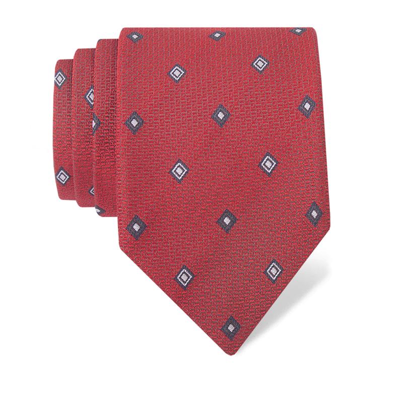Cravat CROATA Brijuni Classic  Squares Red  Silk 100%  