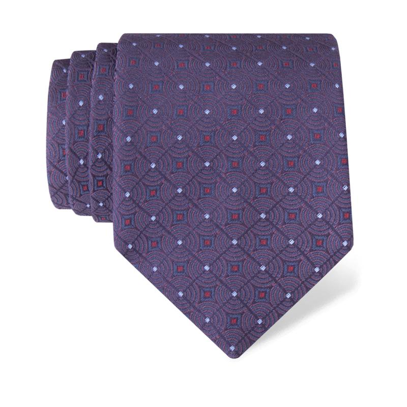 Cravat CROATA Brijuni Classic  Ovals Purple  Silk 100%  