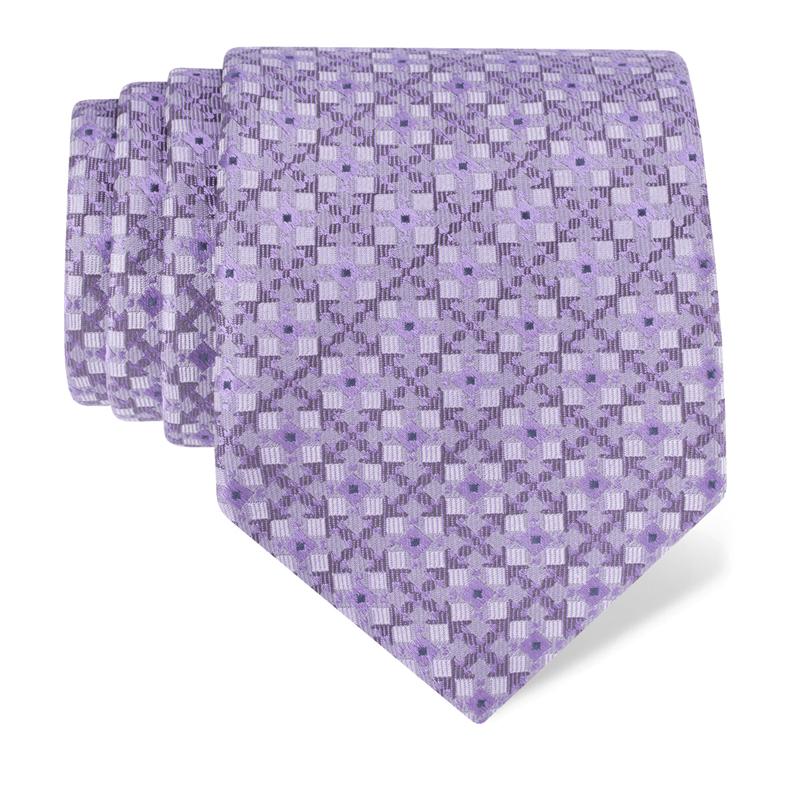 Cravat CROATA Classic  Squares Purple  Silk 100%  
