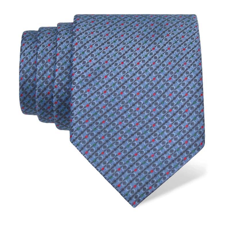 Cravat CROATA Classic  Small shapes Light blue  Silk 100%  