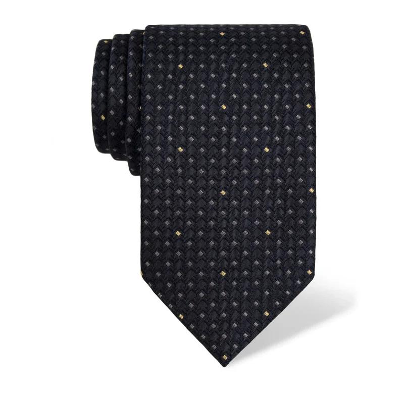 Cravat CROATA Classic  Small shapes Dark blue  Silk 100%  