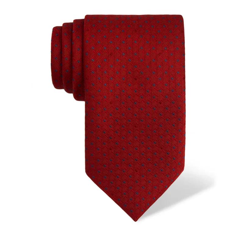 Cravat CROATA Classic  Small shapes Red  Silk 100%  