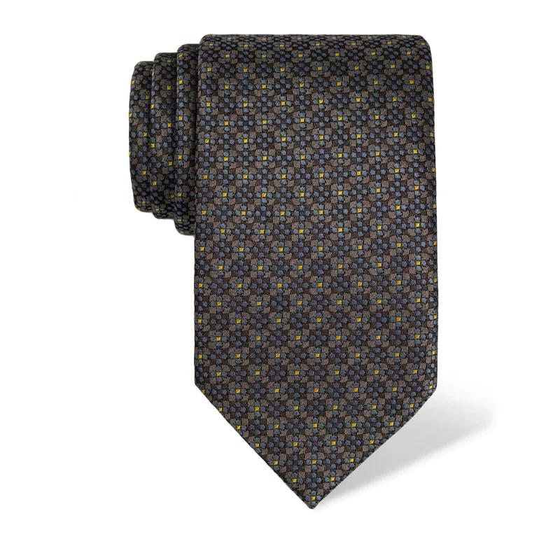 Cravat CROATA Classic  Small shapes Grey  Silk 100%  