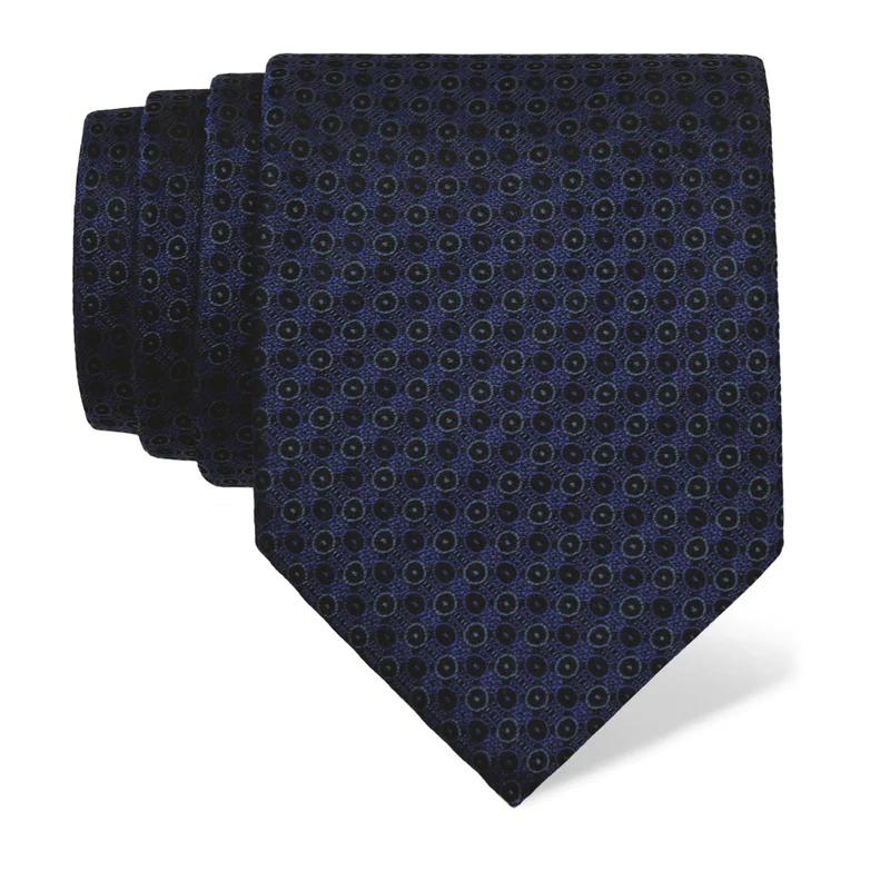 Cravat CROATA Classic  Small shapes Dark blue  Silk 100%  